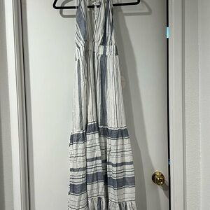 Striped Halter Maxi Dress